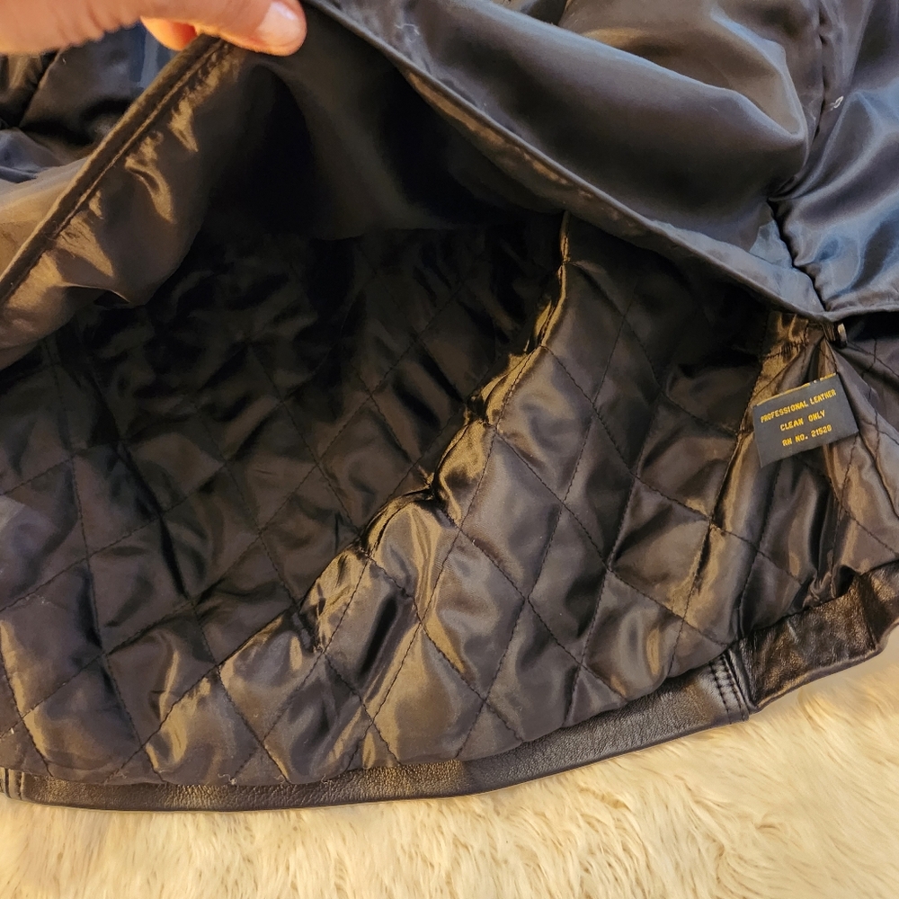 Reed Lambskin Leather Women's Black Zip Up Jacket Size Medium - Picture 12 of 14